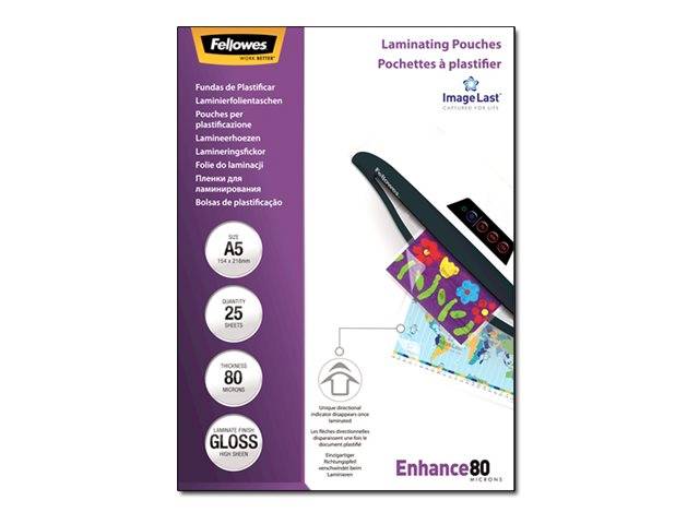 Fellowes ImageLast - 80 Mikron - 25er-Pack - glänzend - glänzend - A5 (148 x 210 mm)