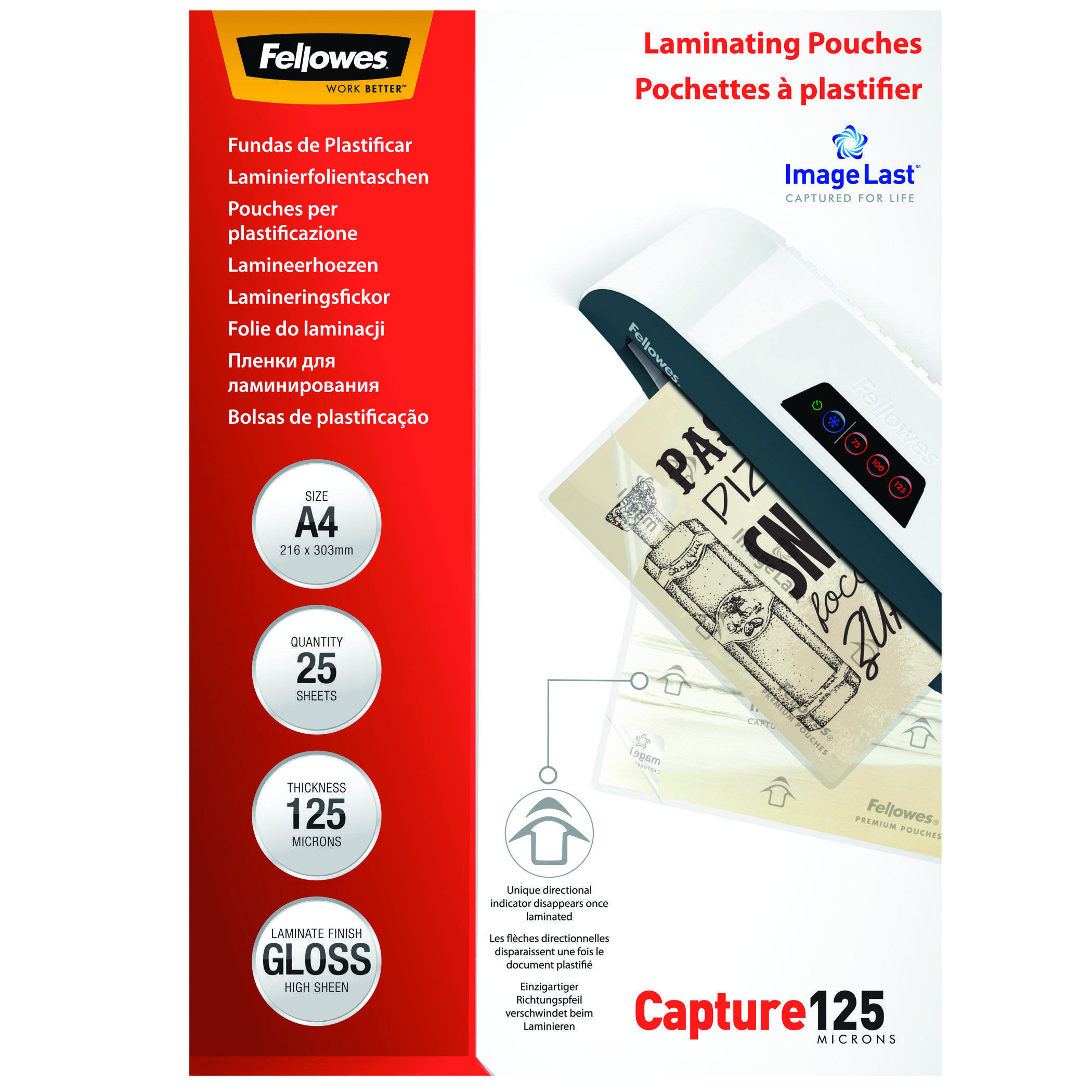 Fellowes ImageLast - 125 Mikron - 25er-Pack - glänzend - glänzend - A4 (210 x 297 mm)