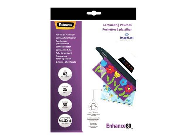 Fellowes Laminating Pouches Enhance 80 micron - A3 (297 x 420 mm)