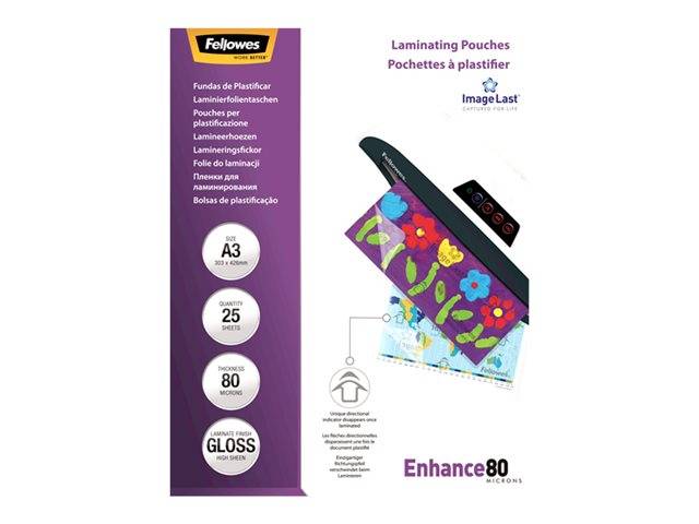 Fellowes Laminating Pouches Enhance 80 micron - A3 (297 x 420 mm)
