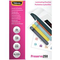 Fellowes Laminating Pouches Preserve 250 Micron - 250 Mikrometer - 100er-Pack - glänzend - durchsichtig - A4 (210 x 297