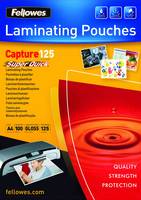 Fellowes Laminating Pouches SuperQuick Capture 125 micron - 125 Mikron - 100er-Pack - glänzend - durchsichtig - A4 (210