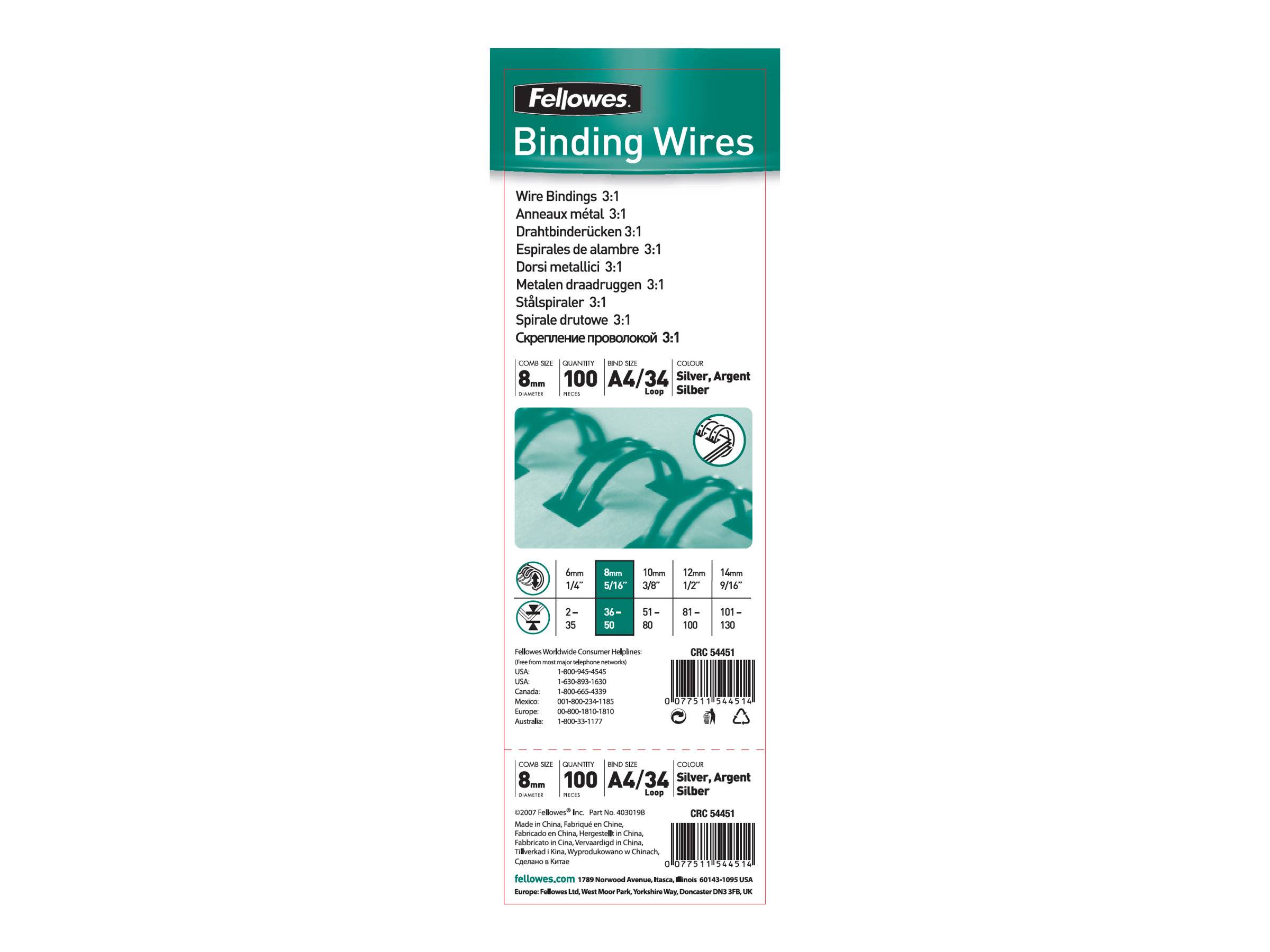 Fellowes - 8 mm - 34 Ringe - A4 (210 x 297 mm)