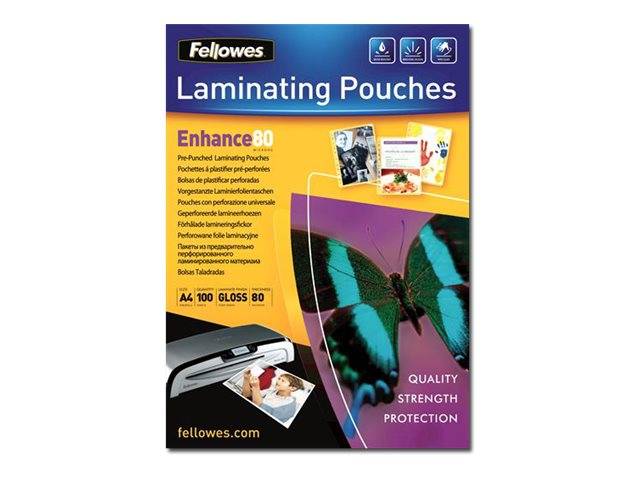 Fellowes Laminating Pouches Enhance 80 micron - 80 Mikron - 100er-Pack - glänzend - A4 (210 x 297 mm)