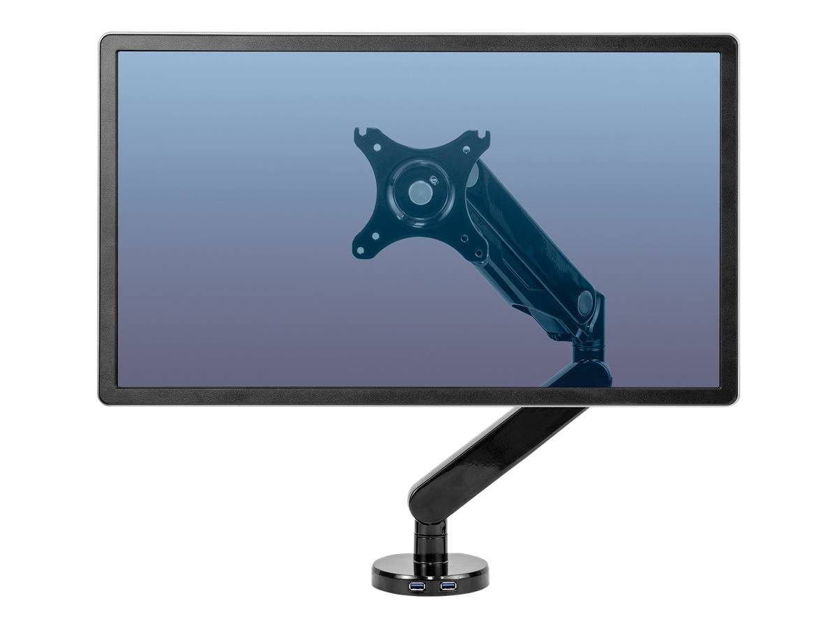 Fellowes Platinum Monitor Arm - Befestigungskit - einstellbarer Arm - für Monitor - Aluminium, Stahl, Kunststoff - Schwa