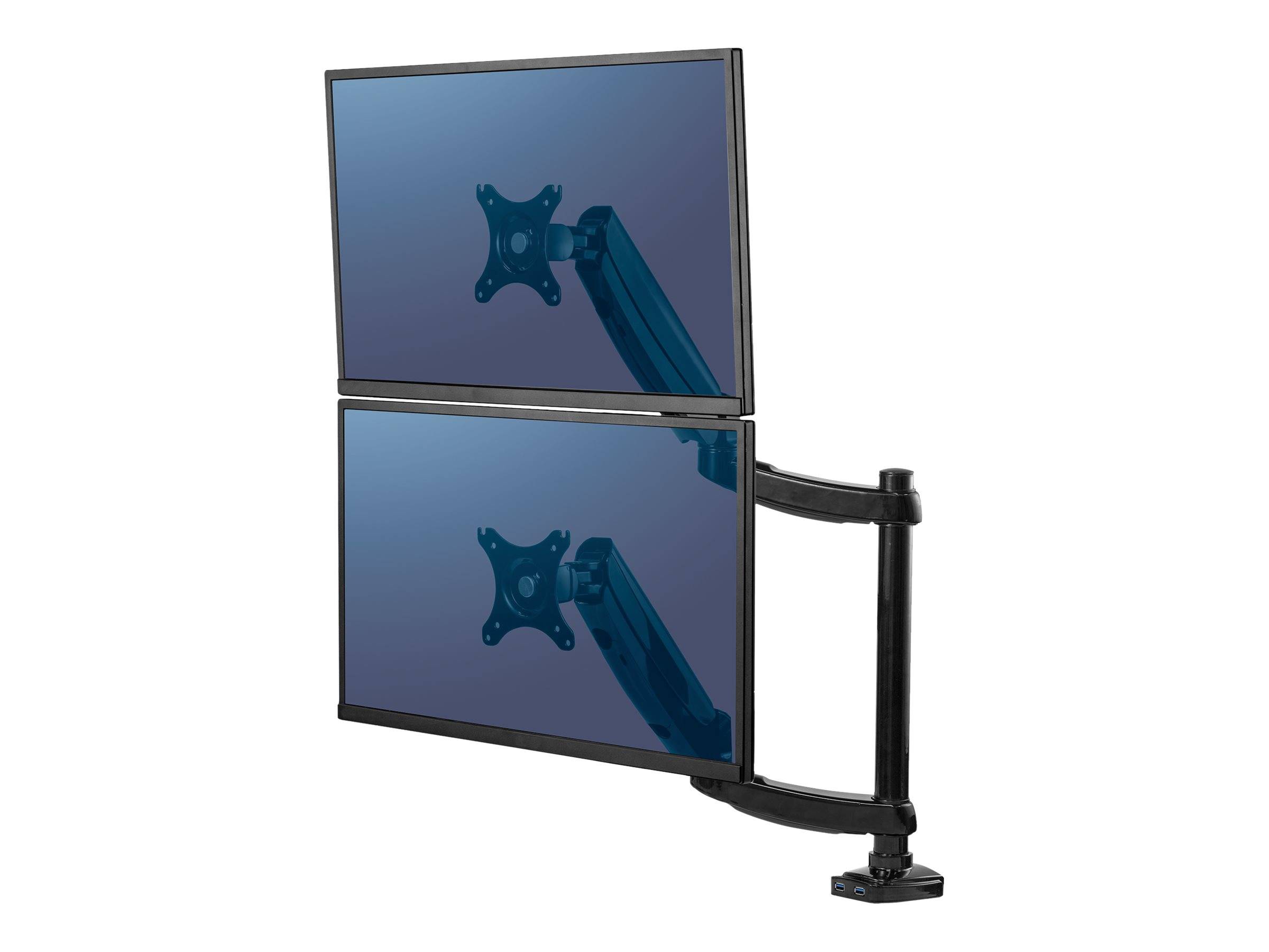 Fellowes Platinum Monitor Arm - Befestigungskit - einstellbarer Arm - für 2 Monitore - Aluminium, Stahl, Kunststoff - Sc