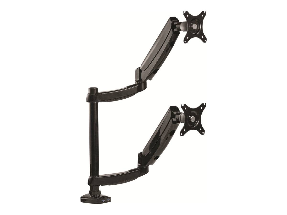 Fellowes Platinum Monitor Arm - Befestigungskit - einstellbarer Arm - für 2 Monitore - Aluminium, Stahl, Kunststoff - Sc
