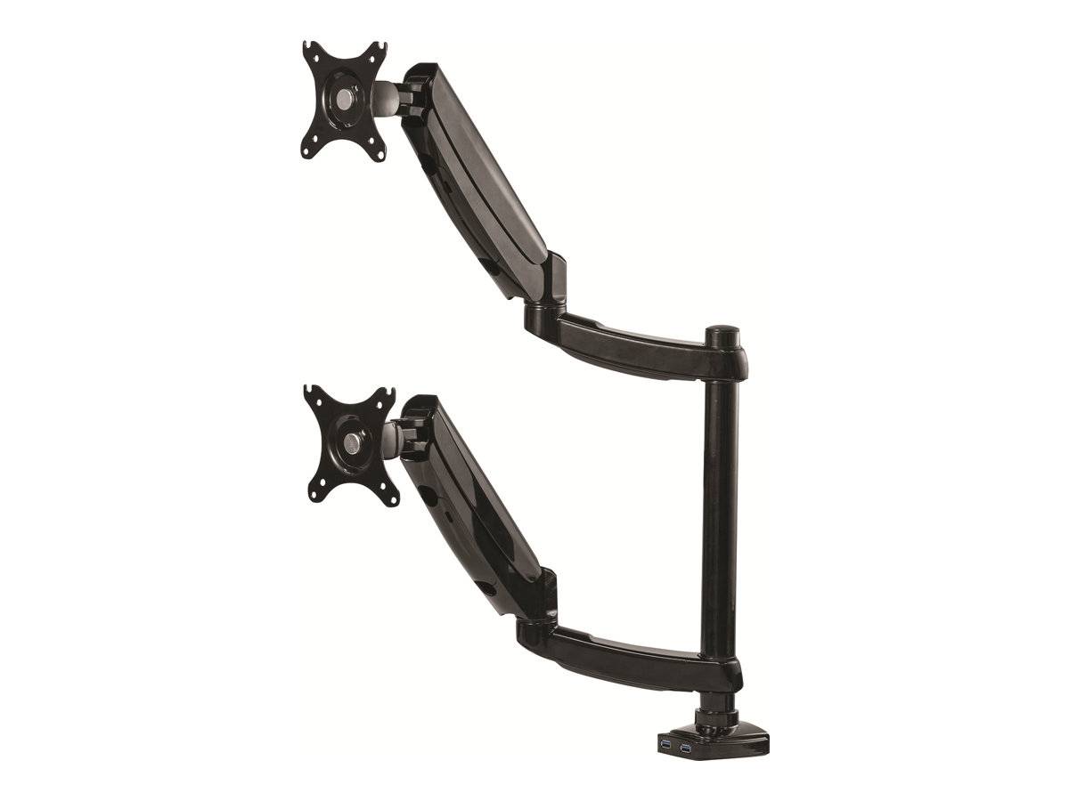 Fellowes Platinum Monitor Arm - Befestigungskit - einstellbarer Arm - für 2 Monitore - Aluminium, Stahl, Kunststoff - Sc