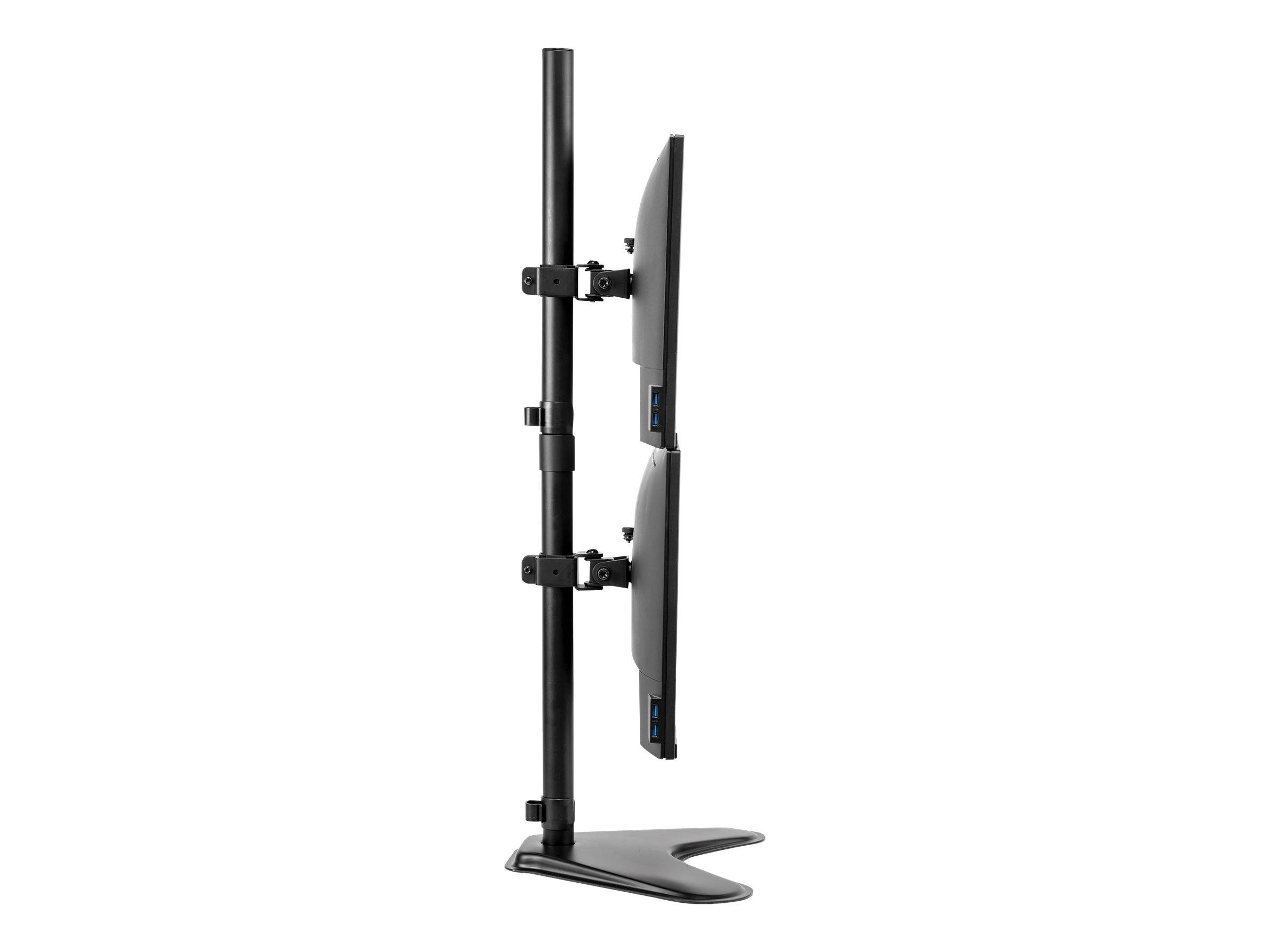 Fellowes Professional Series Free-standing Dual Stacking Monitor Arm - Aufstellung - für 2 Monitore - Stahl - Schwarz -