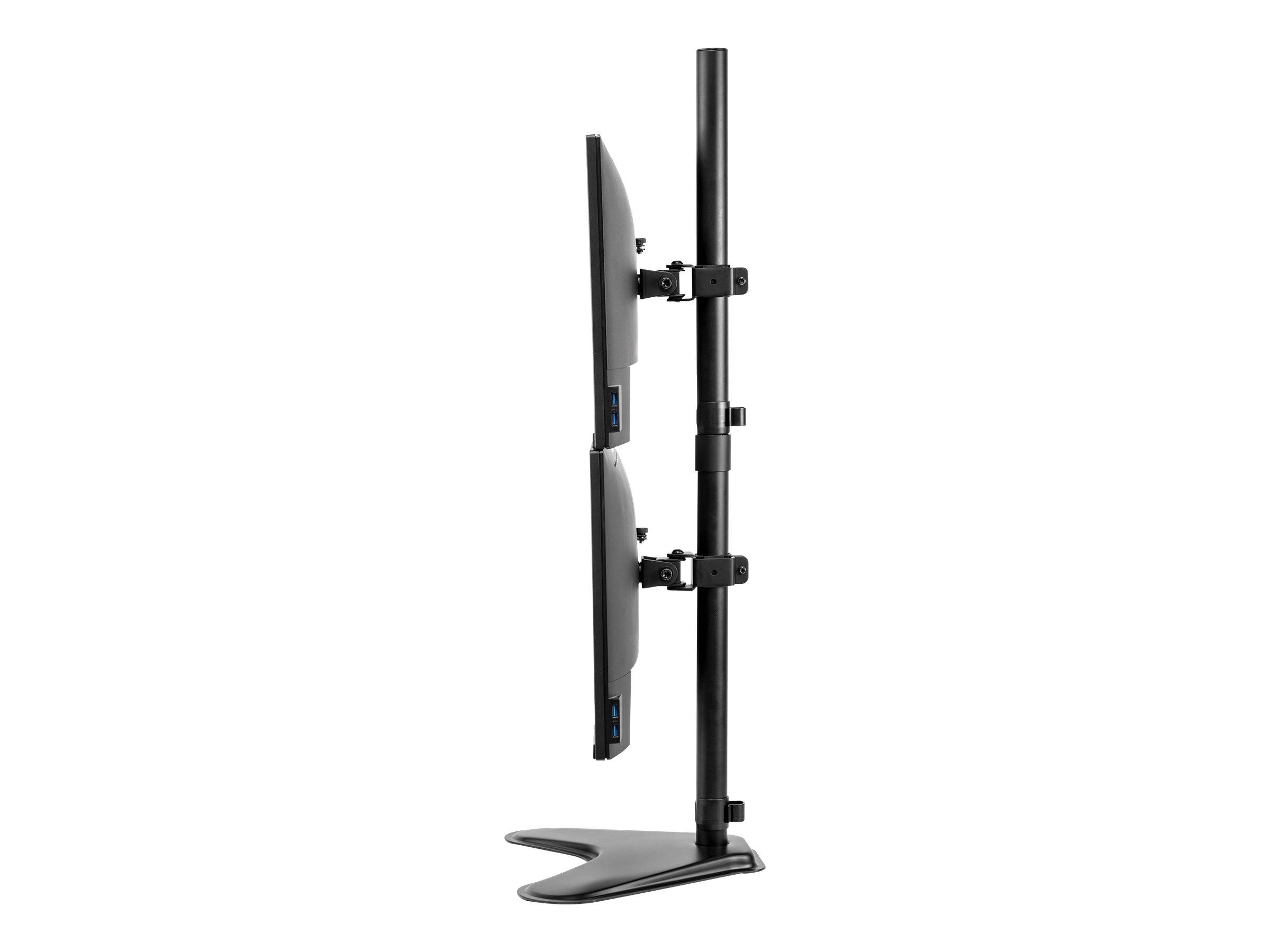 Fellowes Professional Series Free-standing Dual Stacking Monitor Arm - Aufstellung - für 2 Monitore - Stahl - Schwarz -