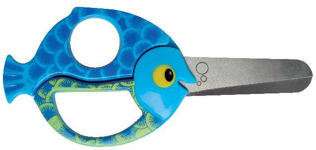 9-1003746 Tierschere Kinder, Fisch, geeignet für Kinder ab 4+ Jahren
