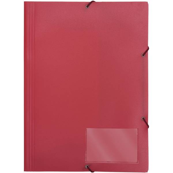 Eckspannmappe A4 PP mit Klappen vollfarbig rot