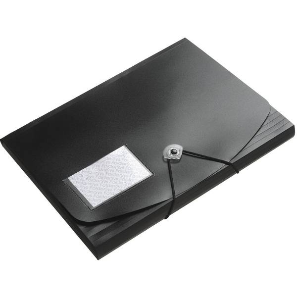 Sammelmappe Jumbo A4 PP mit Gummizug schwarz
