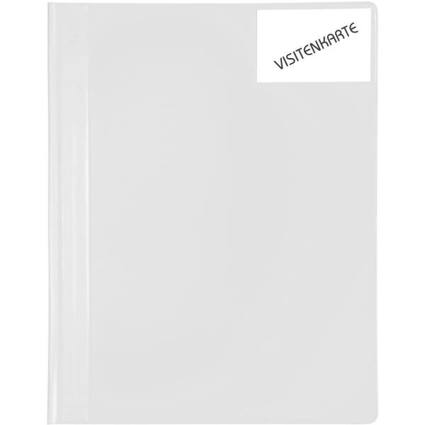 Schnellhefter A4+ PP mit Innentaschen vollfarbig weiß