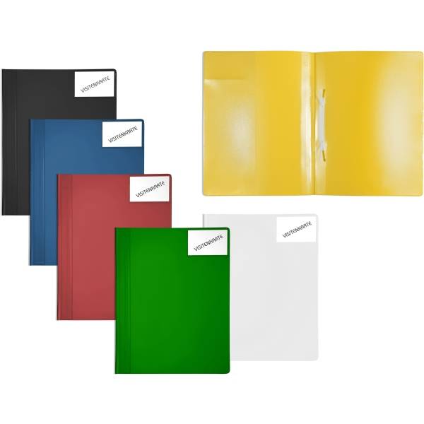 Schnellhefter A4+ PP mit Innentaschen vollfarbig weiß