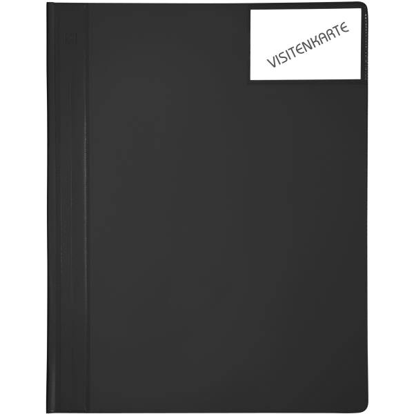 Schnellhefter A4+ PP mit Innentaschen vollfarbig schwarz