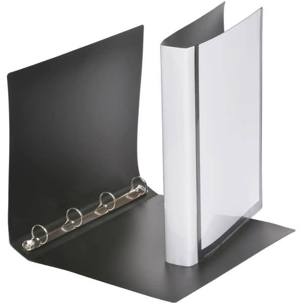 Präsentations-Ringbuch A4 4-Ringe 25mm Rücken 40mm PP schwarz