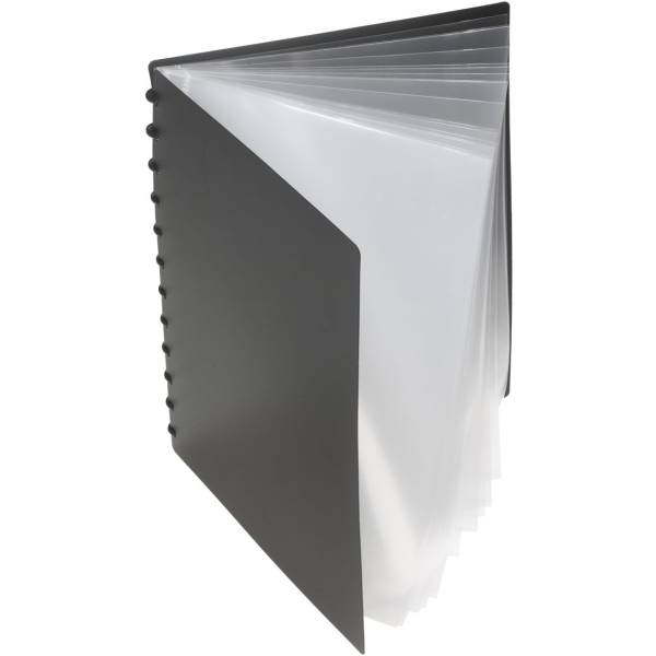 Sichtbuch A4 PP 20 Hüllen mit T-Stanzung 6mm-Ringe schwarz