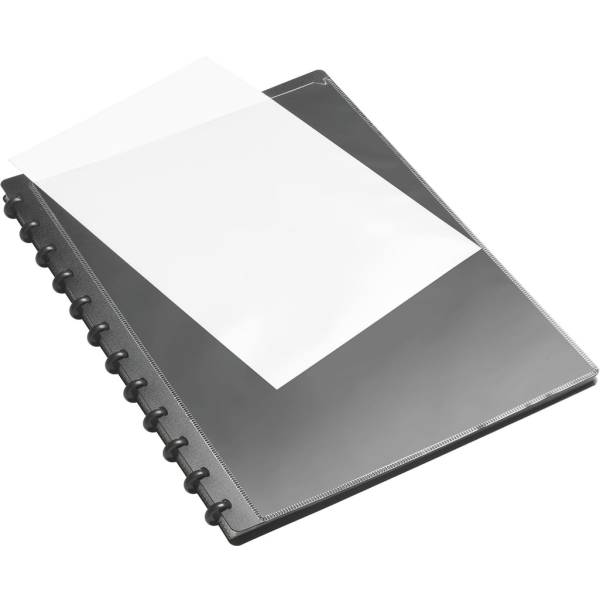Präsentations-Sichtbuch A4 20 Hüllen mit T-Stanzung 16mm-Ringe PP schwarz