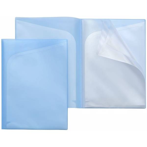 Sichtbuch Quickload A4 10 Innentaschen PP blau transluzent