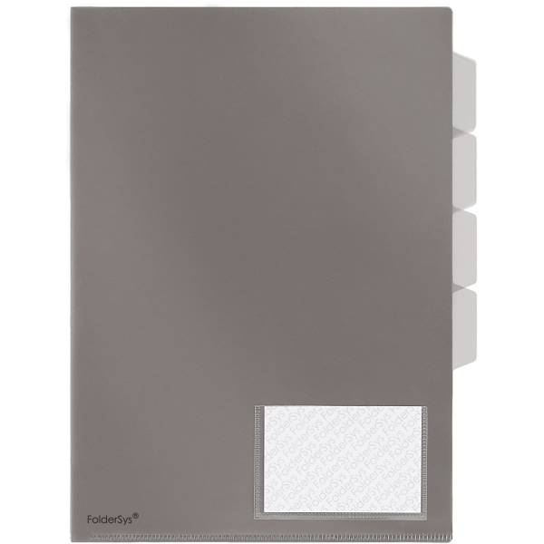 Sichthüllen-Register A4 PP 3 Fächer mit Taben rauchtopas