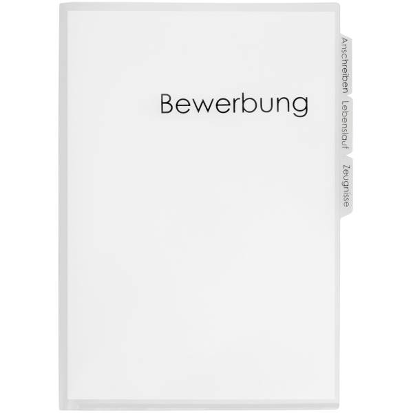 Bewerbungshülle A4 PP 3 Fächer mit Aufdruck transparent-transparent