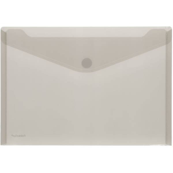 Dokumentenmappe A4 quer PP Klettverschluss gerippt rauchtopas transparent geprägt