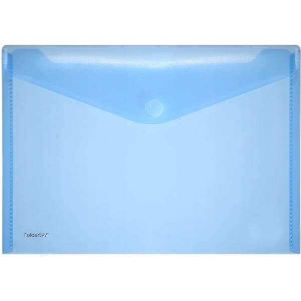 Dokumentenmappe A4 quer PP Klettverschluss blau transparent