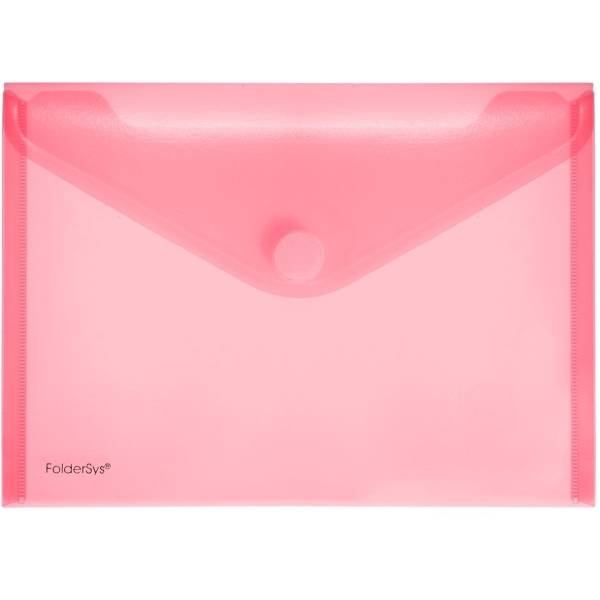 Dokumentenmappe A5 quer PP Klettverschluss rot transparent