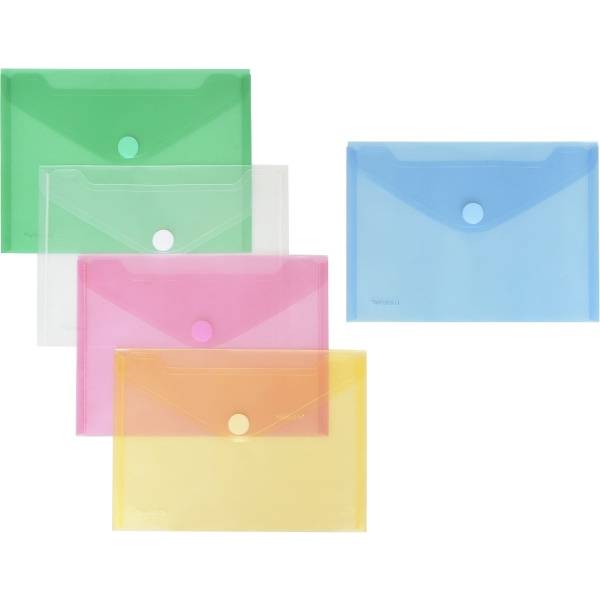 Dokumentenmappe A5 quer PP Klettverschluss farbig sortiert