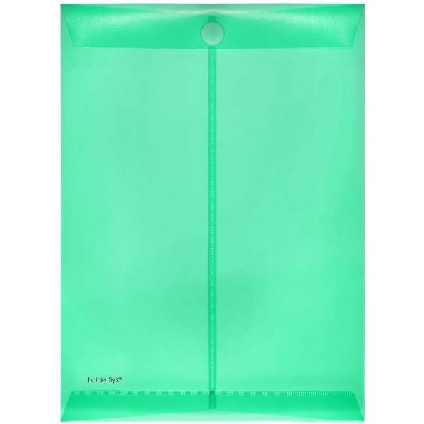 Dokumentenmappe A4 hoch PP Klettverschluss grün transparent