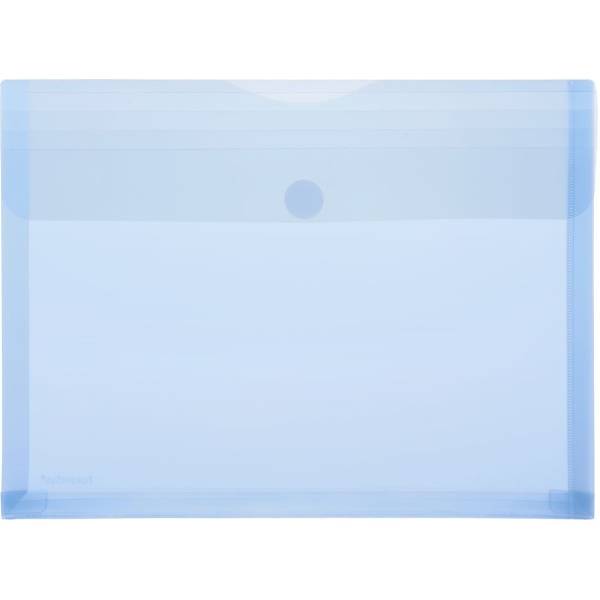 Dokumentenmappe A4 PP Dehnfalte Klettverschluss blau transparent