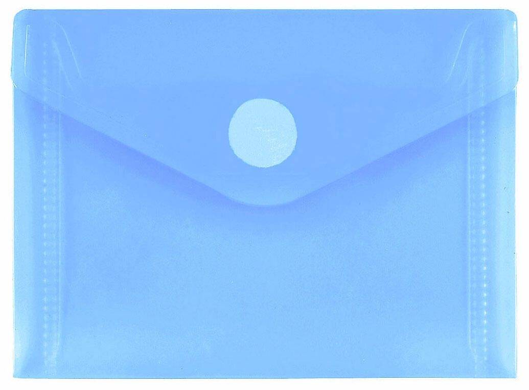 Dokumentenmappe A7quer PP Klettverschluss blau transparent