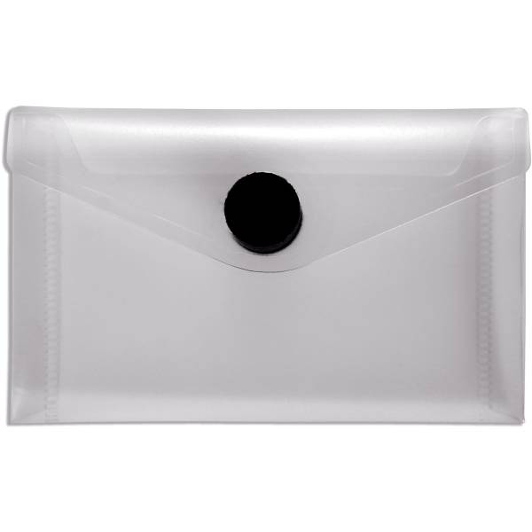 Visitenkartentasche 105x65mm PP Klettverschluss transparent/schwarz
