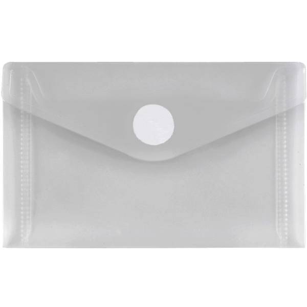 Visitenkartentasche 105x65mm PP Klettverschluss transparent/weiß