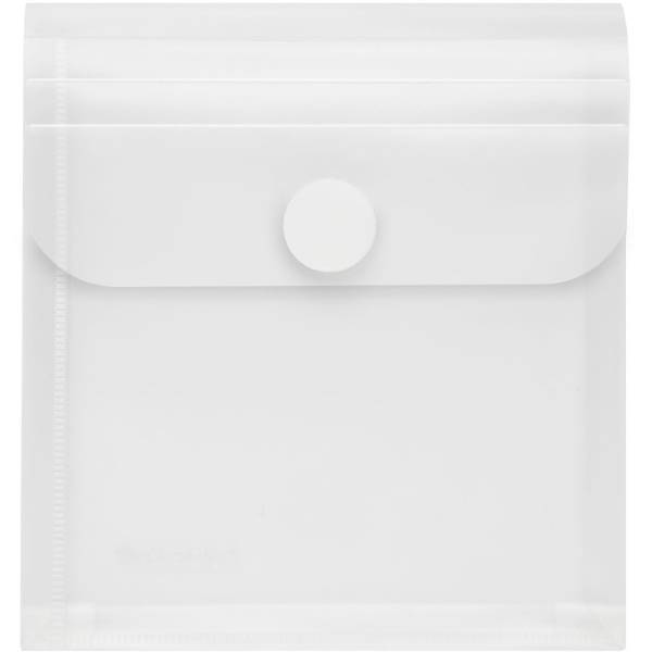 CD-Hülle 135x135mm PP Klettverschluss und Falte farblos transparent