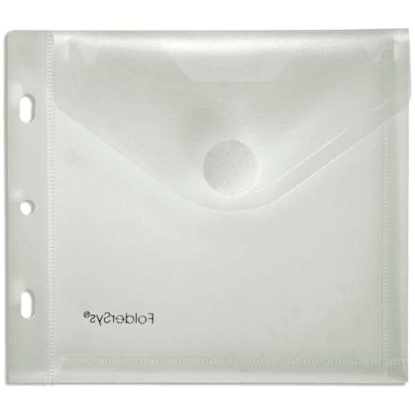 CD-Hülle 135x135mm PP Lochrand und Klettverschluss farblos transparent