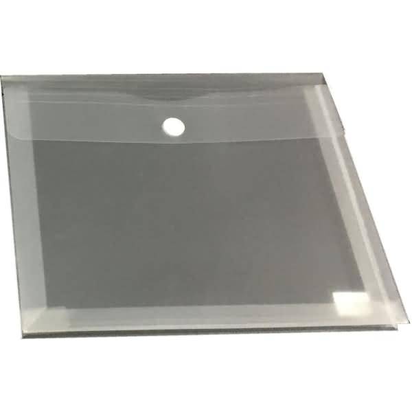 Dokumentenmappe A4 quer PP mit Falte Klettverschluss transparent