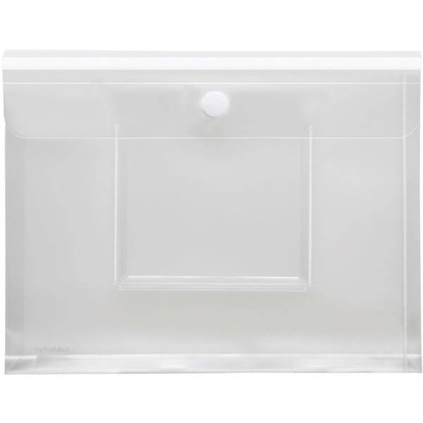 Dokumentenmappe A4 PP Dehnfalten Klettverschluss mit CD-Tasche farblos matt