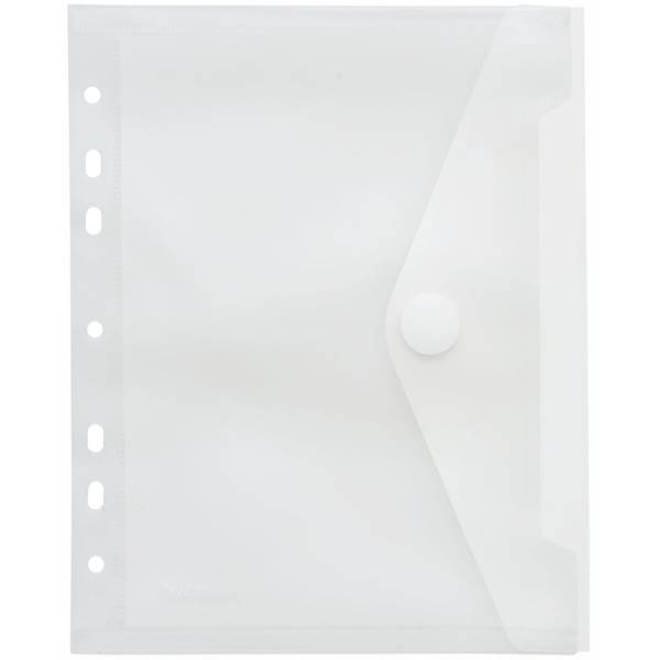 Dokumentenmappe A5 PP mit Lochrand Klettverschluss farblos matt