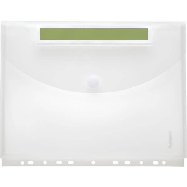 Dokumentenmappe A4 quer PP mit Index/Lochung/Falte Klettverschluss transparent