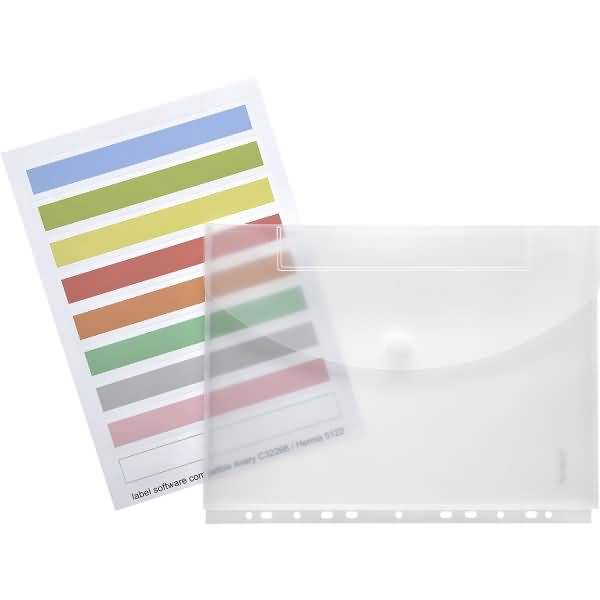 Dokumentenmappe A4 quer PP mit Index/Lochung/Falte Klettverschluss transparent