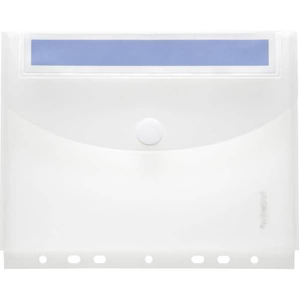 Dokumentenmappe A5 PP mit Index/Lochung/Falte Klettverschluss transparent