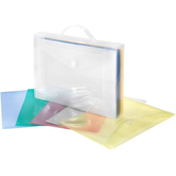 Dokumentenmappe A4 hoch PP Klettverschluss farbig sortiert