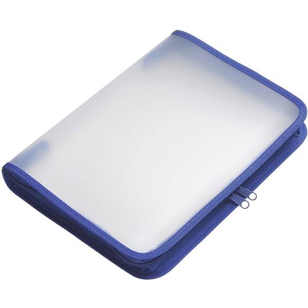 Reißverschlusstasche B5 PP farblos transluzent Zip blau