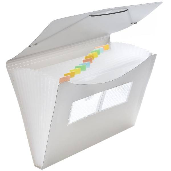 Fächer Gummizugmappe A4 PP 12 Fächer Gummizug transluzent rauchtopas