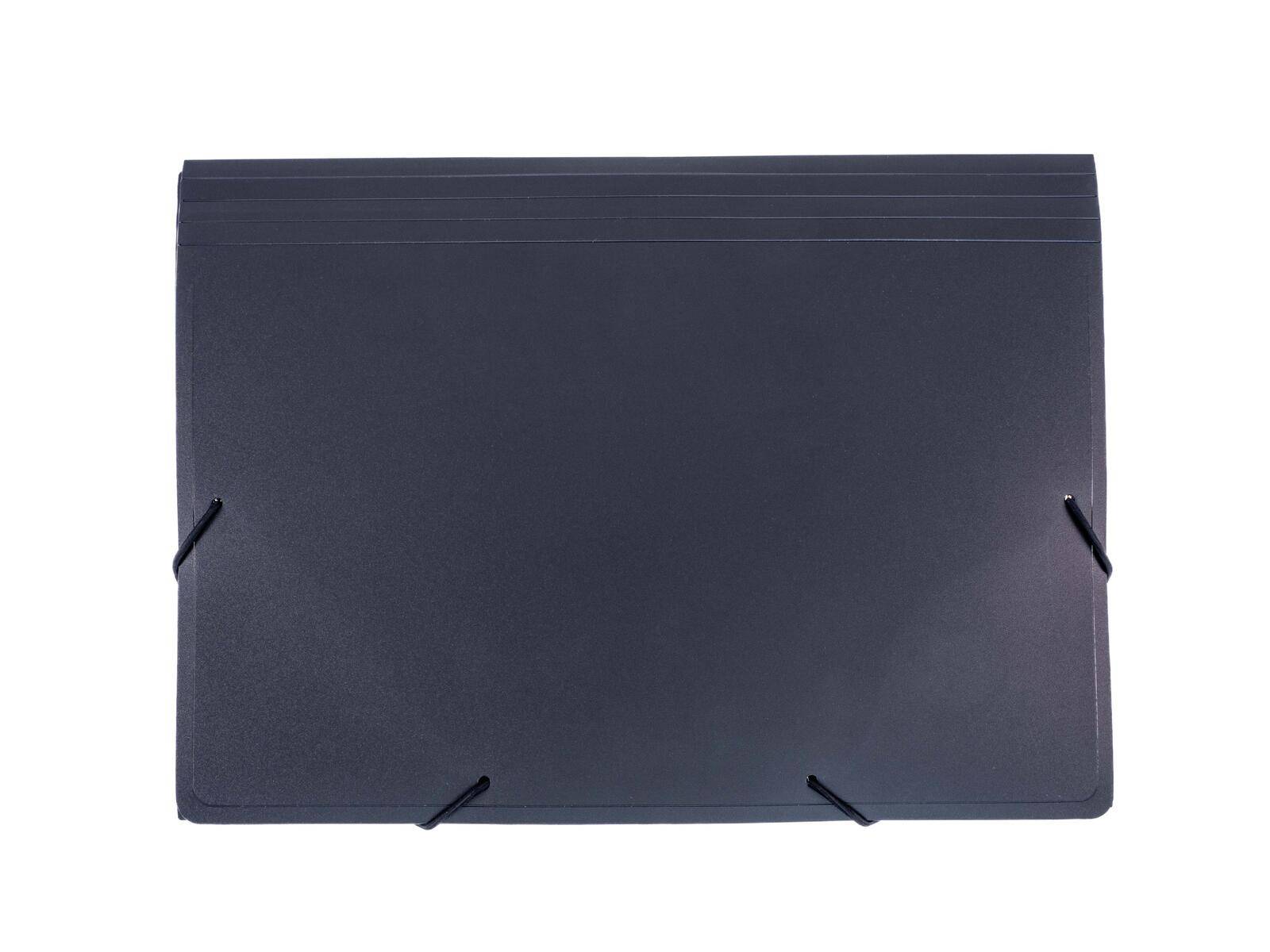 Fächer Gummizugmappe A4 PP 7 Fächer Gummizug vollfarbig schwarz