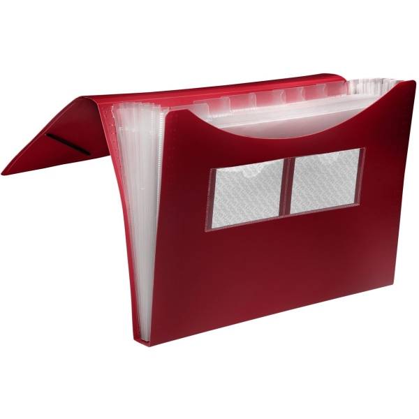 Fächer Gummizugmappe A4 PP 7 Fächer Gummizug vollfarbig bordeaux