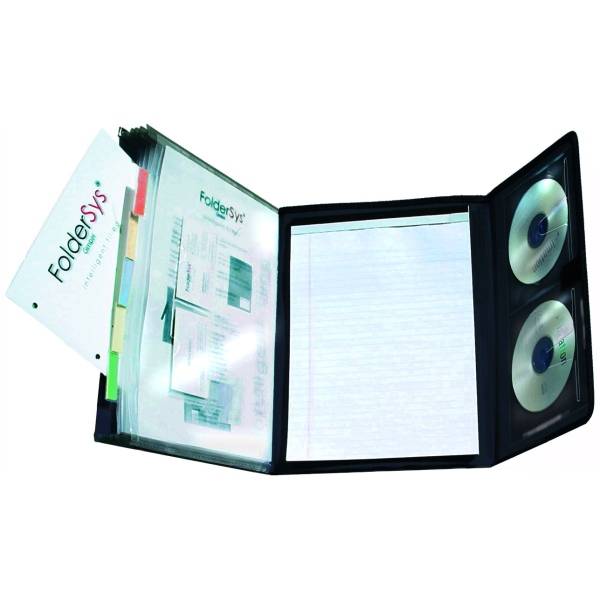 Schreibmappe A4 PP 5 Fächern mit Schreibblock Klettverschluss schwarz