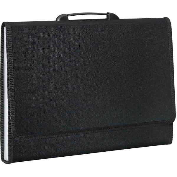 Fächermappe A4 PP/Textil 12 Fächer mit Griff schwarz